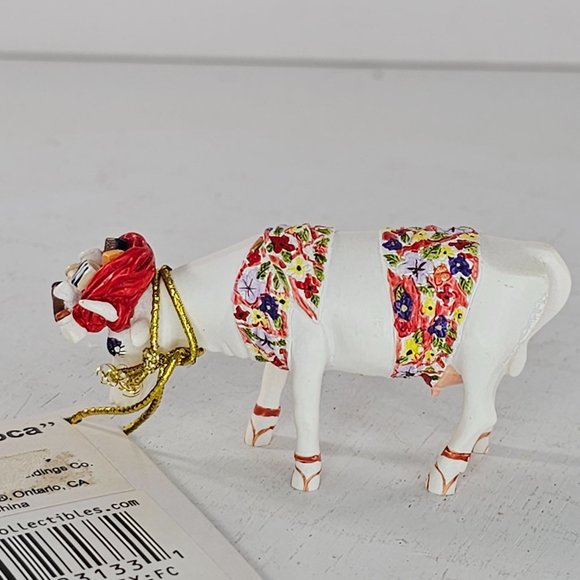 Cowparade Mini Moo La Vida Mooca Figurine Floral Design With Tag #23133 - Picture 5 of 8